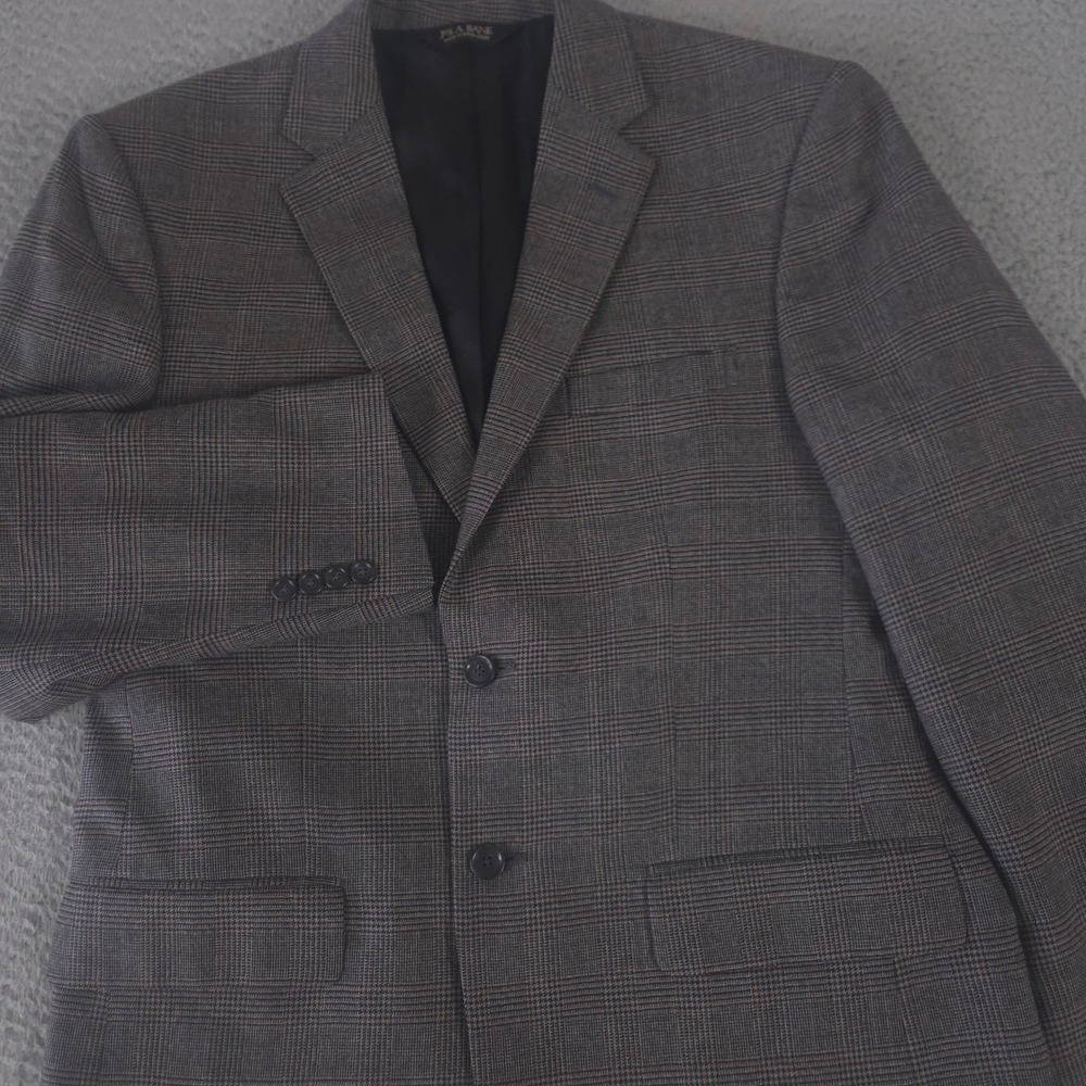 Jos. A. Bank Sport Coat Mens 41R Traveler's Collection‎ Wool Glen Plaid Blazer